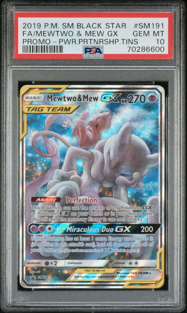 2016-19 Pokemon SM Black Star Promos Mewtwo & Mew #SM191 PSA 10 GEM MINT