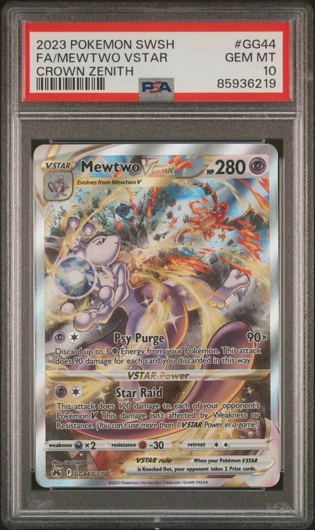 Mewtwo VSTAR GG44 Pokemon Crown Zenith Galarian Gallery PSA 10