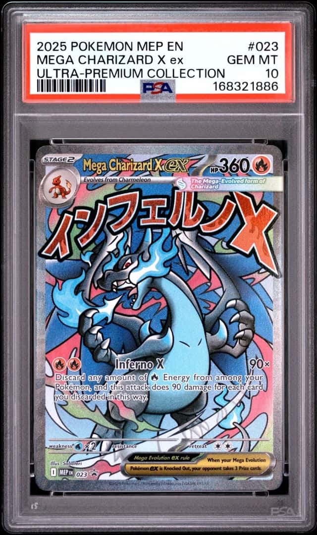 2025 POKEMON MEP EN-ME BLACK STAR PROMO #023 MEGA CHARIZARD X EX PSA 10