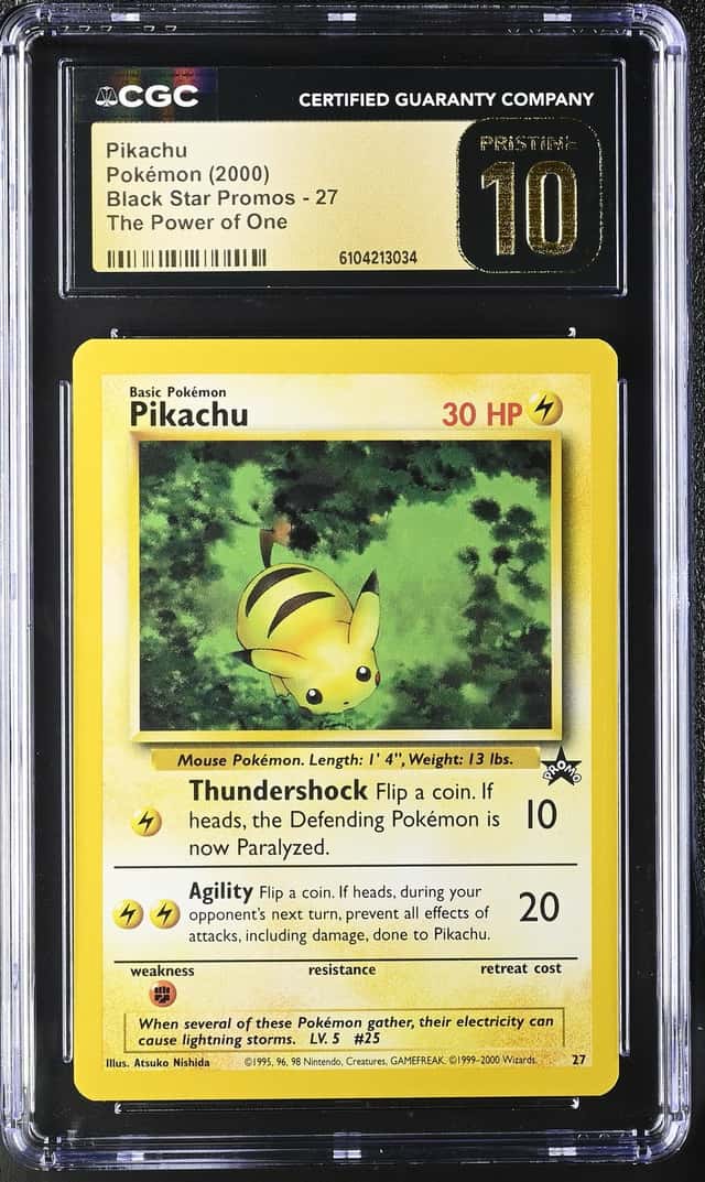 CGC 10 Pristine Pikachu 27 - WOTC Black Star Promo - Graded Pokemon Card