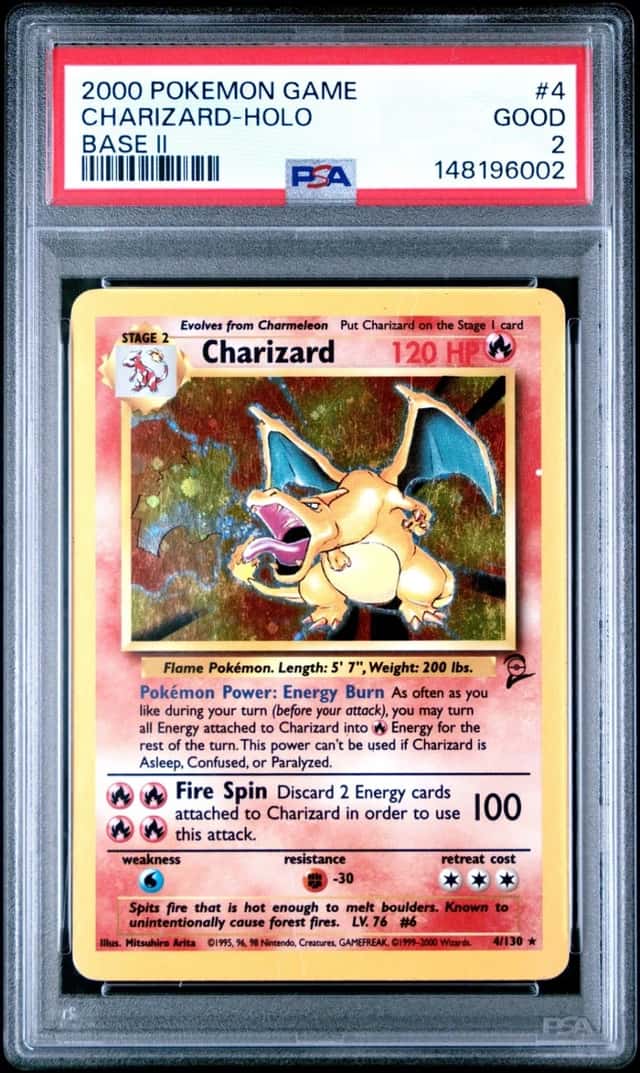 2000 Pokemon 4 Charizard Holo Base II PSA 2 148196002