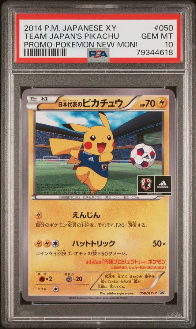 PTCG 宝可梦 PSA10 日本队的皮卡丘 2014 050/XY-P PROMO 宝可梦New梦！Book付录 日版