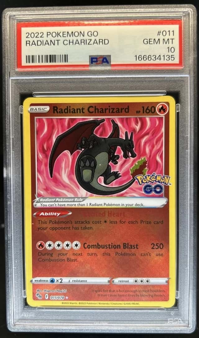 2022 Pokemon SWSH Pokemon GO Radiant Charizard Rare #011/078 PSA 10 GEM MINT