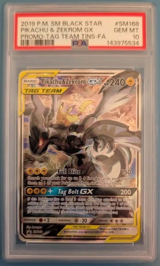 2019 Pokemon SM Black Star Promos Pikachu & Zekrom Tag Team #SM168 PSA 10