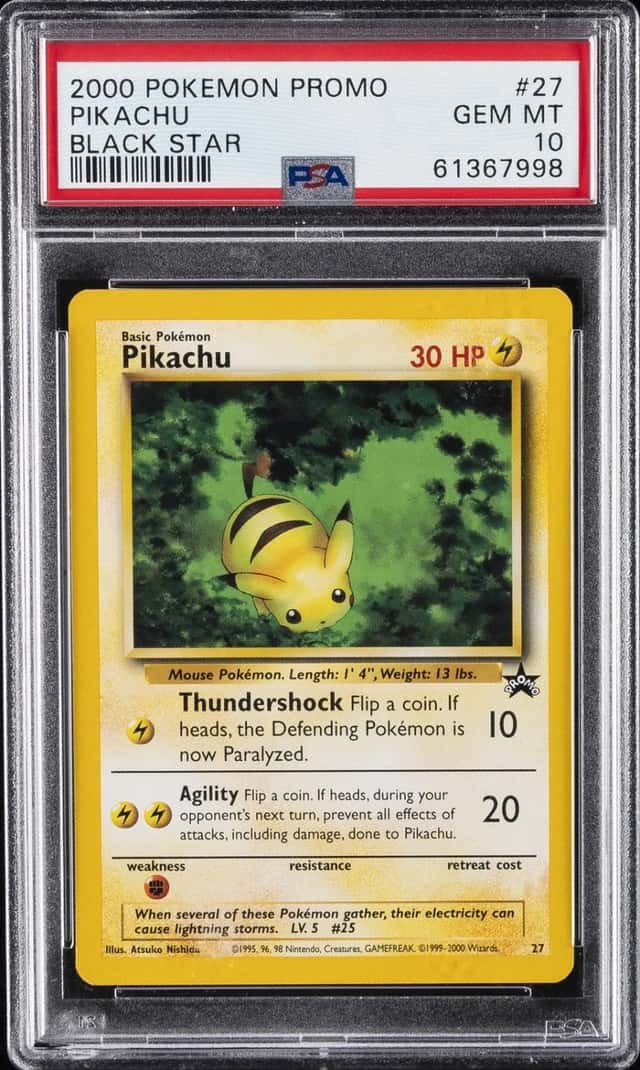 2000 POKEMON PROMO BLACK STAR #27 PIKACHU PSA 10