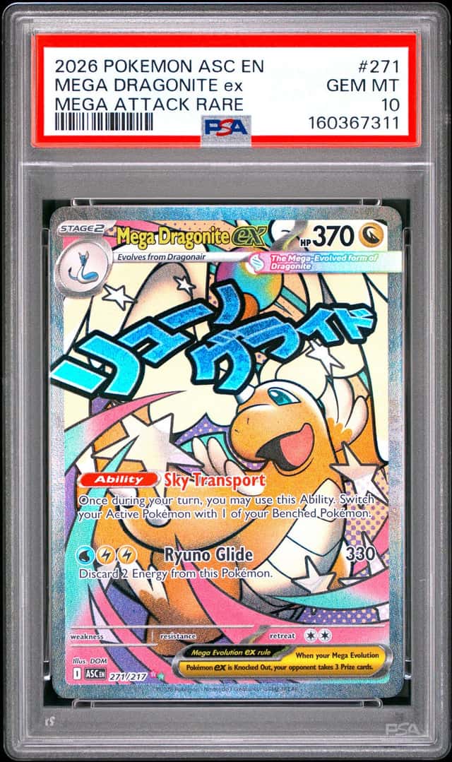 2026 Pokemon Ascended Heroes Mega Dragonite ex Attack Rare #271/217 PSA 10