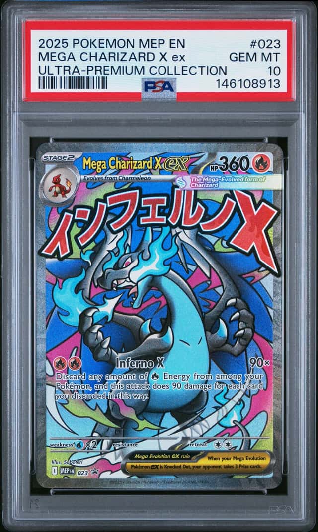 Pokemon 2025 Mega Charizard X ex 023 Ultra-Premium Collection GEM MINT PSA 10 BZ