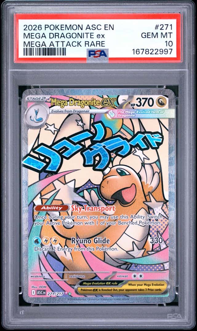 2026 POKEMON ASC EN-ASCENDED HEROES MEGA ATTACK RARE MEGA DRAGONITE EX PSA 10