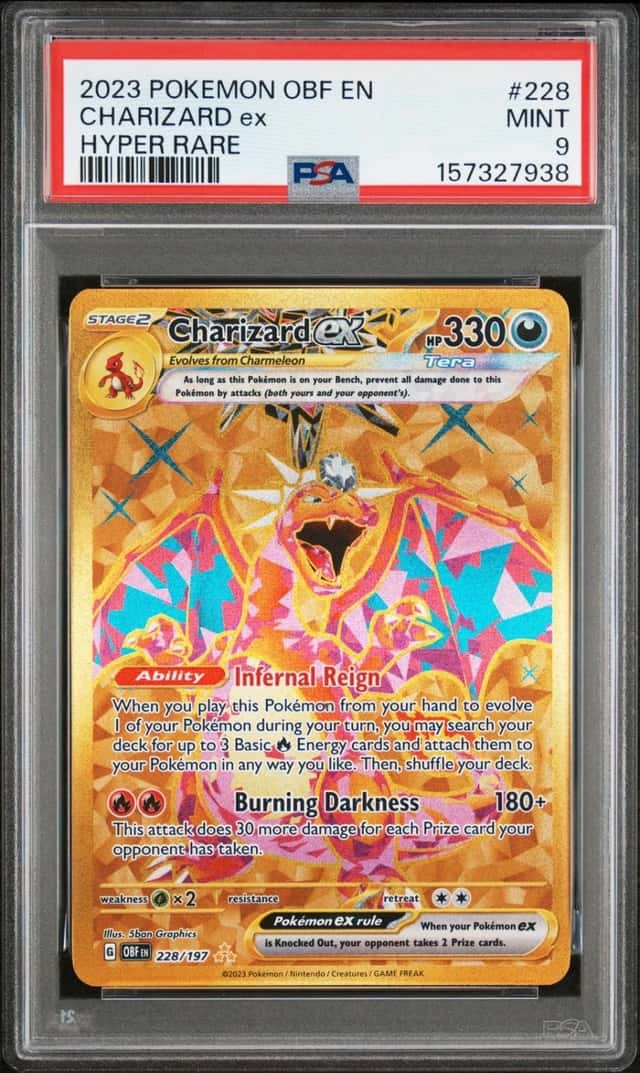 2023 POKEMON OBF EN-OBSIDIAN FLAMES HYPER RARE #228 CHARIZARD EX PSA 9