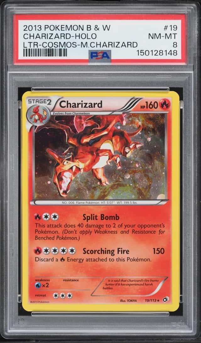 2013 Pokemon BW Legendary Treasures Mega Collection Cosmos Holo Charizard #19 PSA 8 NM-MT