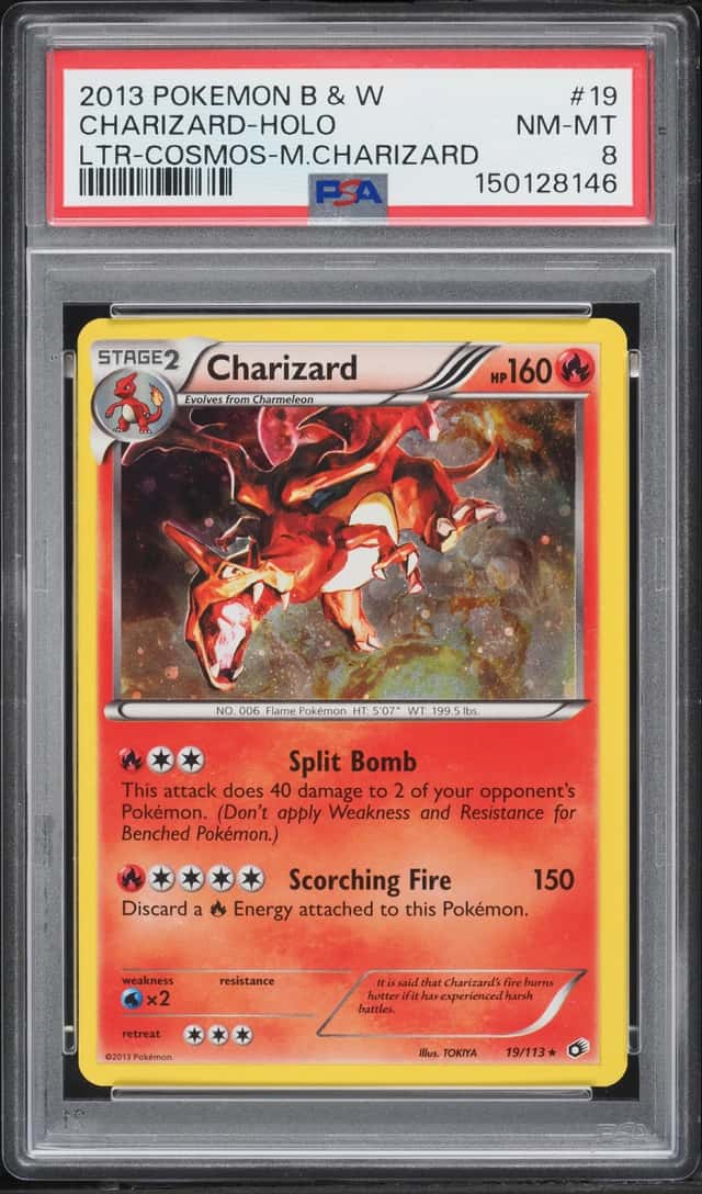 2013 Pokemon BW Legendary Treasures Mega Collection Cosmos Holo Charizard #19 PSA 8 NM-MT