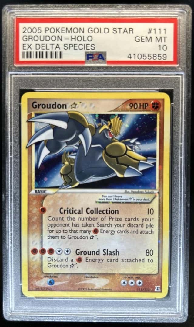 2005 Pokemon EX Delta Species Groudon Gold Star Holo #111/113 PSA 10 GEM MINT