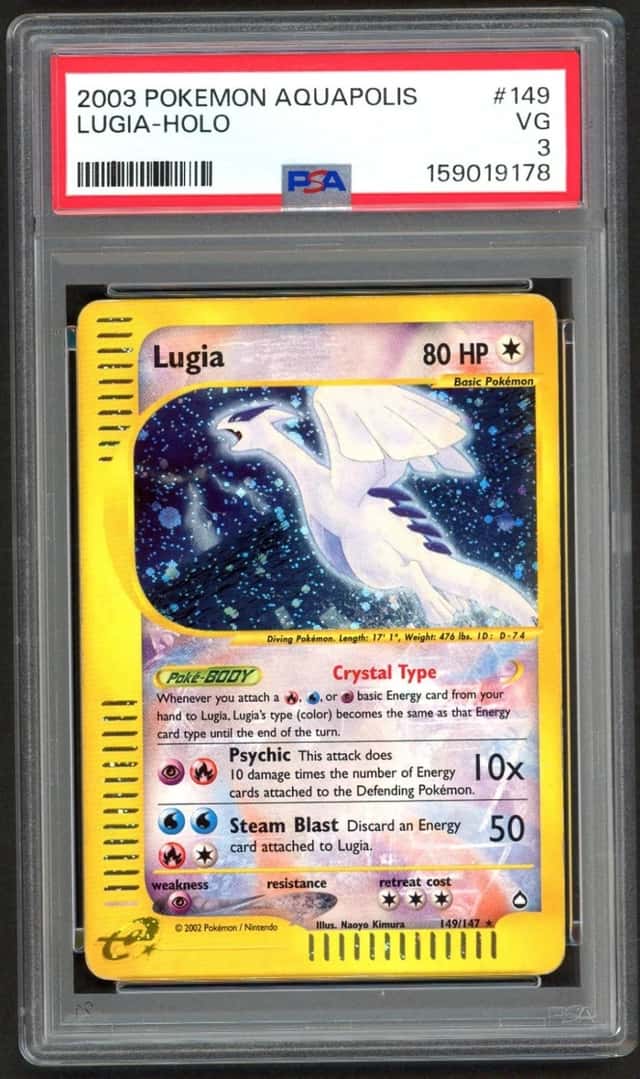 Pokemon Card - PSA 3 Lugia 149/147 - Crystal Aquapolis Holo - VG Secret Rare