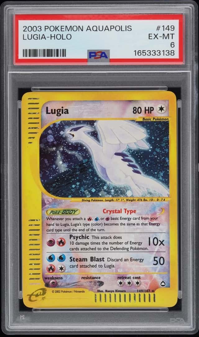 2003 POKEMON AQUAPOLIS #149 LUGIA-HOLO PSA 6