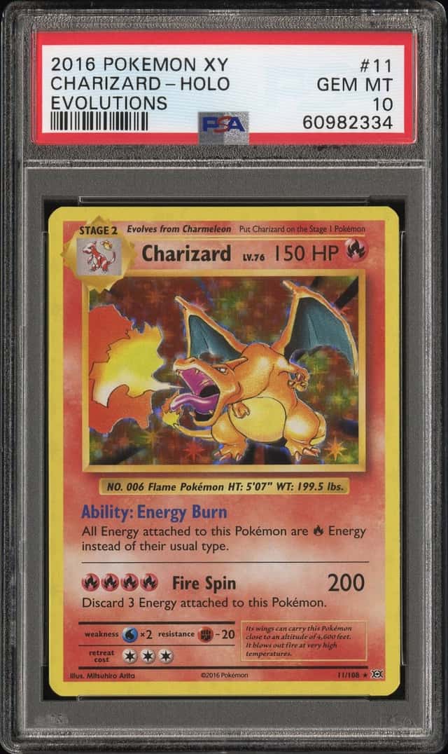 2016 POKEMON XY EVOLUTIONS #11 CHARIZARD-HOLO PSA 10