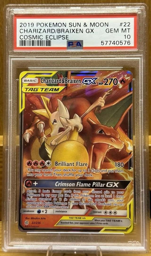 2019 Pokemon Sun & Moon Charizard/Braixen GX #22 PSA 10