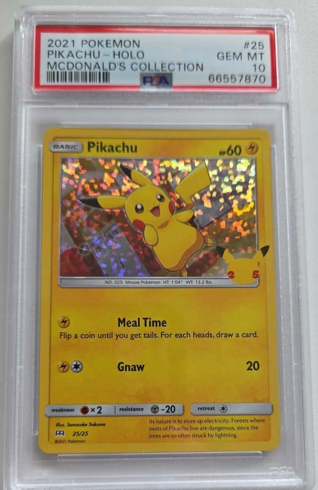 2021 Pokemon McDonald's Pikachu HOLO 25/25 PSA 10