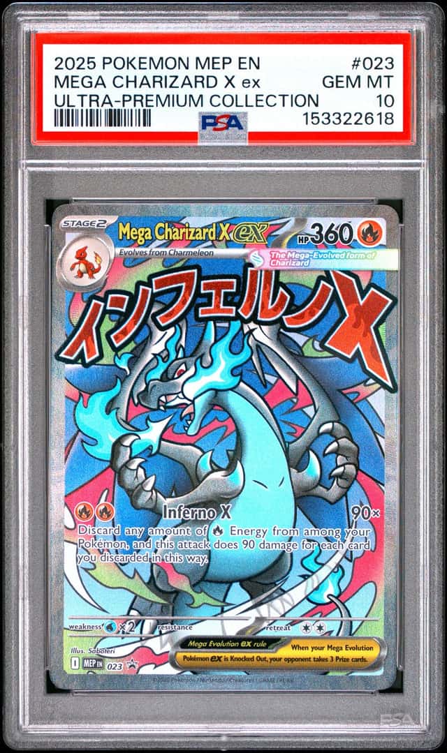 2025 POKEMON MEGA CHARIZARD X EX UPC PROMO #023 MEGA CHARIZARD X EX PSA 10