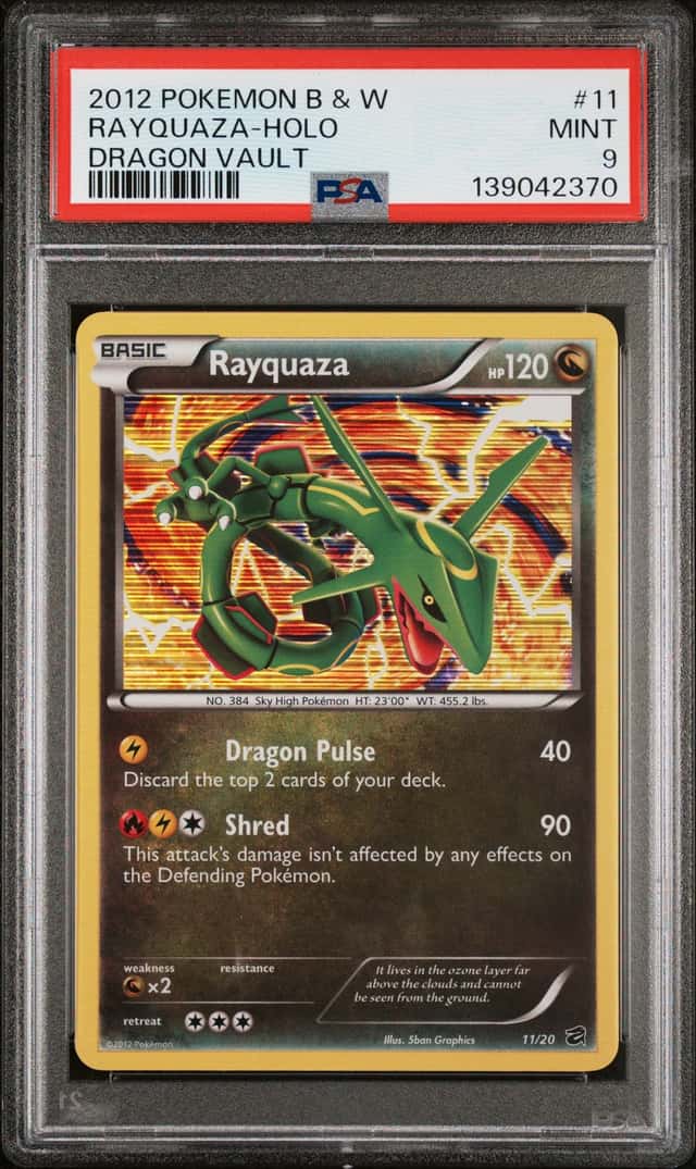 POKEMON RAYQUAZA-HOLO 2012 BLACK & WHITE DRAGON VAULT #11 PSA 9