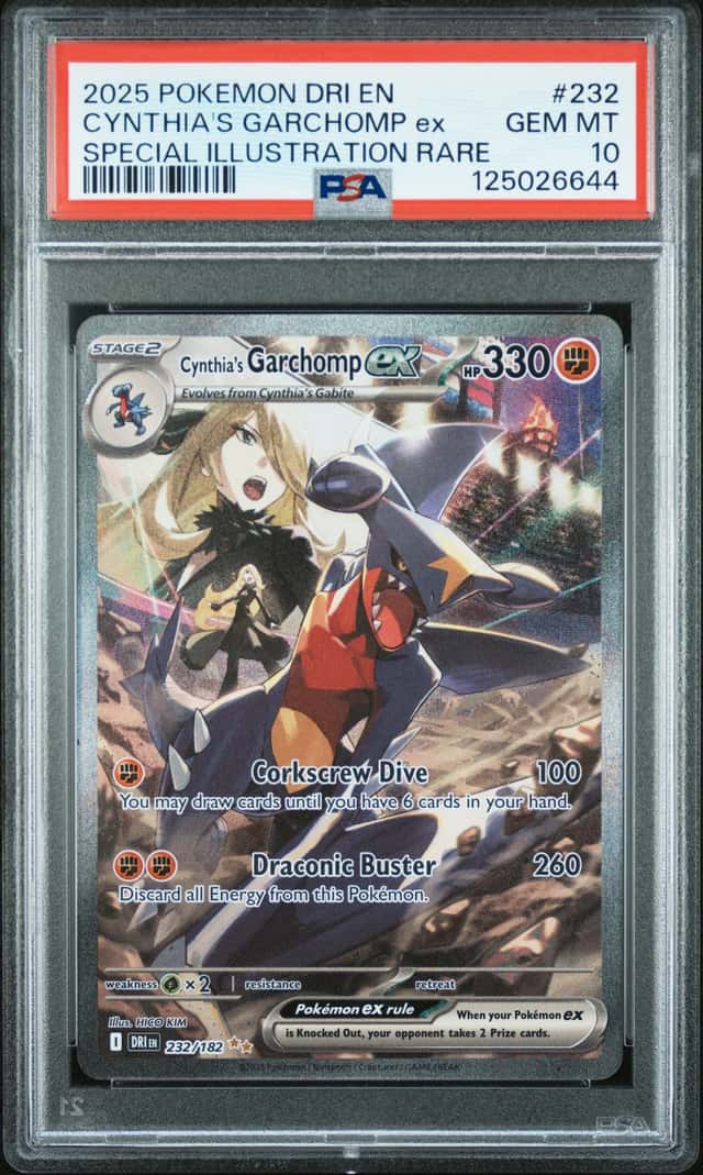 2025 Pokemon Destined Rivals Cynthia's Garchomp ex #232/182 PSA 10 GEM MINT