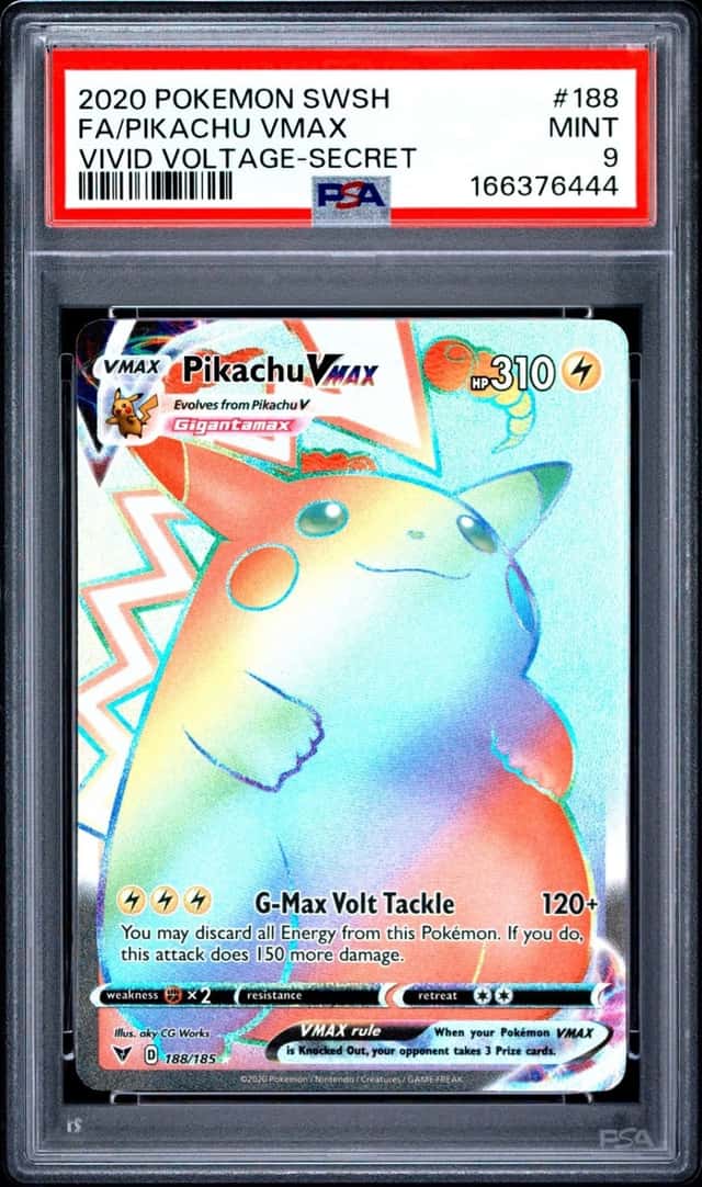 Pokemon Pikachu Vmax Vivid Voltage 188/185 Secret Rare PSA 9 Mint