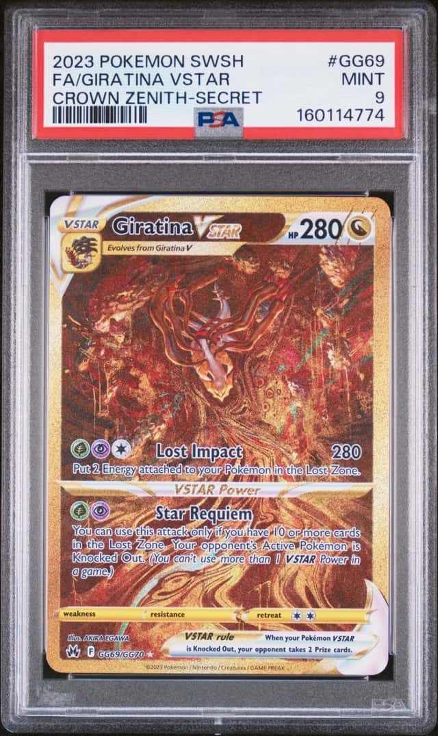 Pokemon Giratina Vstar Sword Shield Crown Zenith GG69/GG70 Secret Rare PSA 9