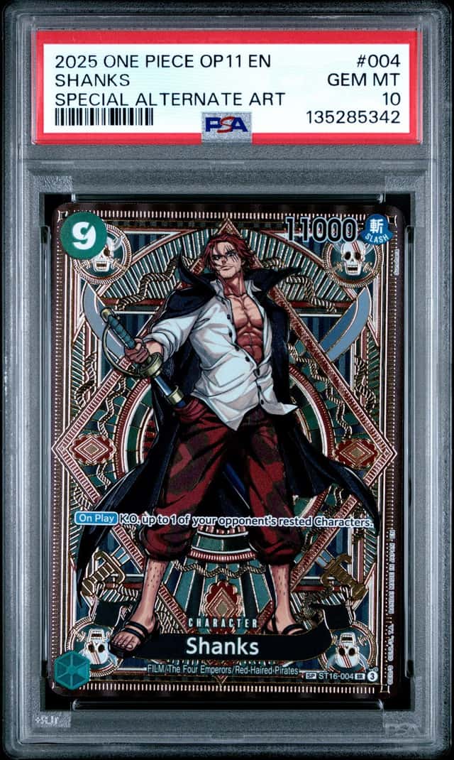 2025 One Piece OP11 Special Alternate Art #004 Shanks PSA 10 GEM MINT