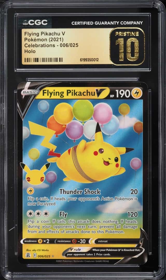 2021 Pokemon Sword & Shield Celebrations Holo Flying Pikachu V #6 CGC 10 PRISTINE
