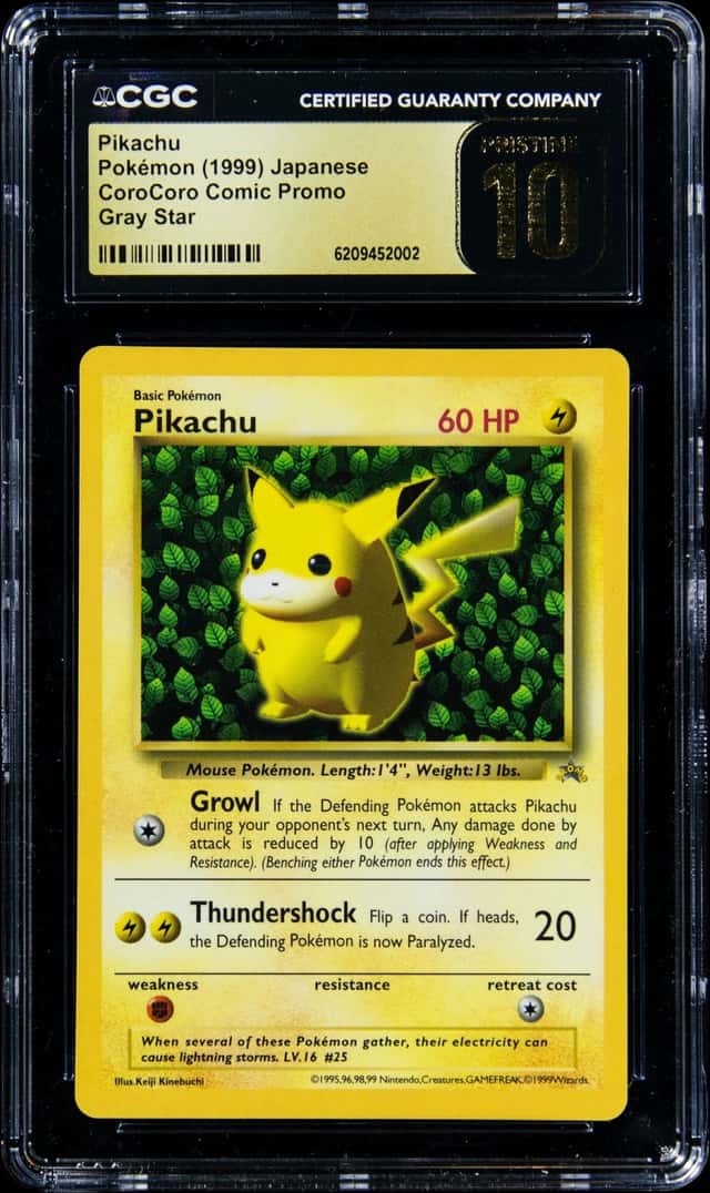 1999 Pokemon Japanese CoroCoro Comic Promo Gray Star Pikachu - CGC PRISTINE 10 - Pop 1