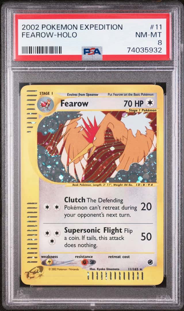 PSA 8 Fearow 011/165 Pokemon TCG Expedition Base Set 2002 Holo Rare