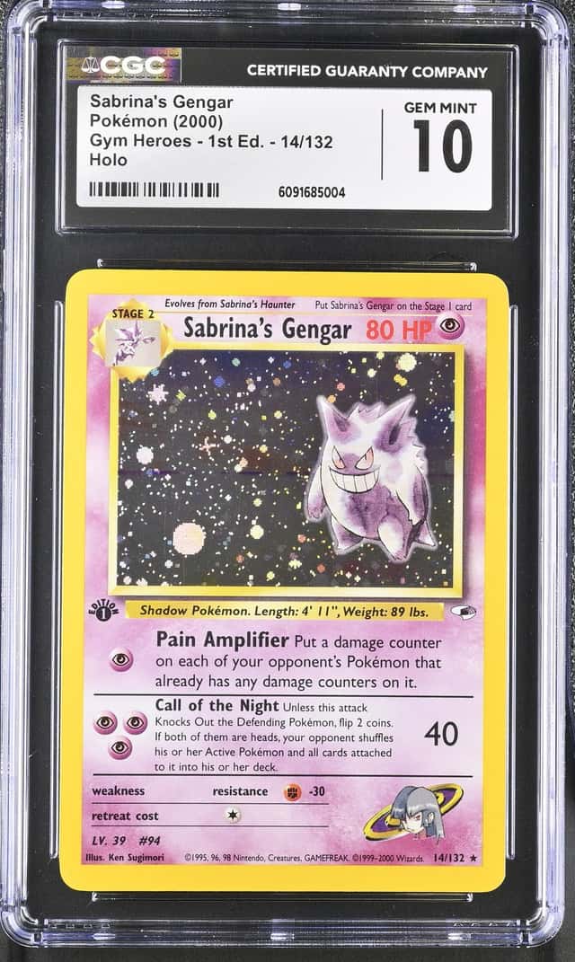 2000 Pokemon Gym Heroes 1st Edition Holo Sabrina's Gengar #14