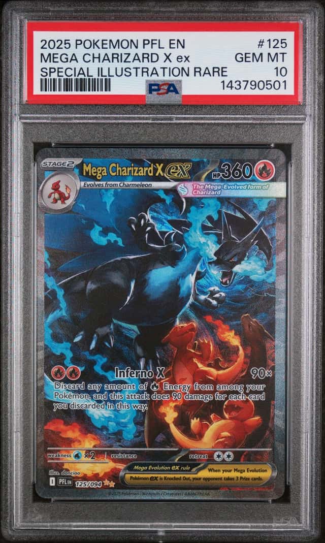 2025 Pokemon Mega Evolution Phantasmal Flames Special Illustration Rare Mega Charizard X Ex #125