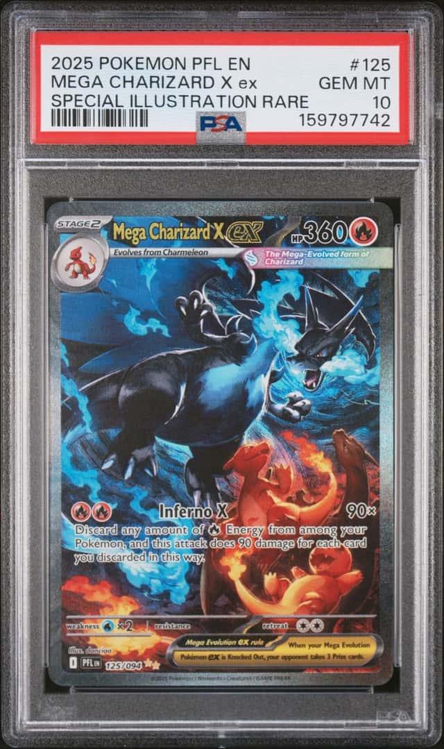 2025 Pokemon Mega Evolution Phantasmal Flames Special Illustration Rare Mega Charizard X Ex #125