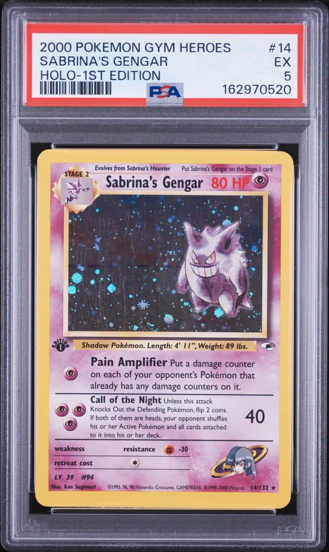 2000 Pokemon Gym Heroes 1st Edition Holo Sabrina's Gengar #14