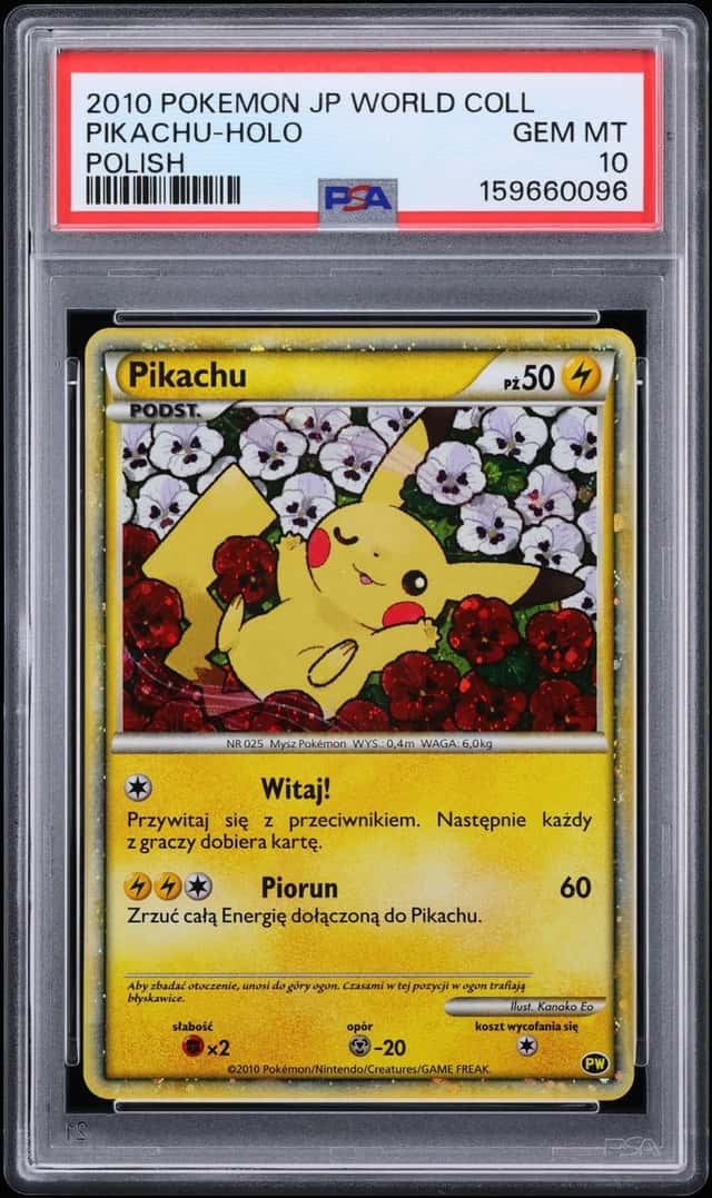 2010 Pokemon Polish HeartGold & SoulSilver World Collection Holo Pikachu PSA 10 GEM MINT