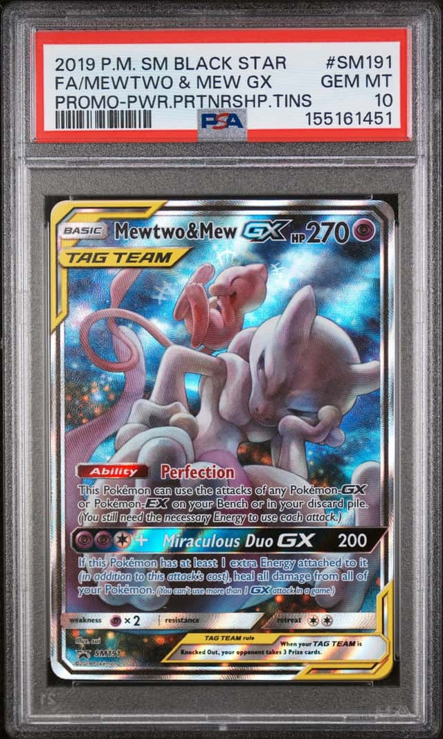 2019 Pokemon Sun and Moon Black Star Promo Power Partnership Tins Mew/Mewtwo Gx #SM191