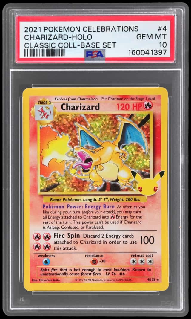 2021 Pokemon Sword and Shield Celebrations Classic Collection Base Set Holo Charizard #4