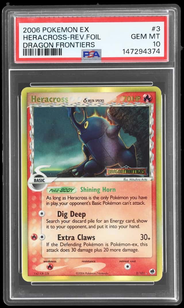 2006 Pokemon Ex Dragon Frontiers Reverse Holo Heracross #3
