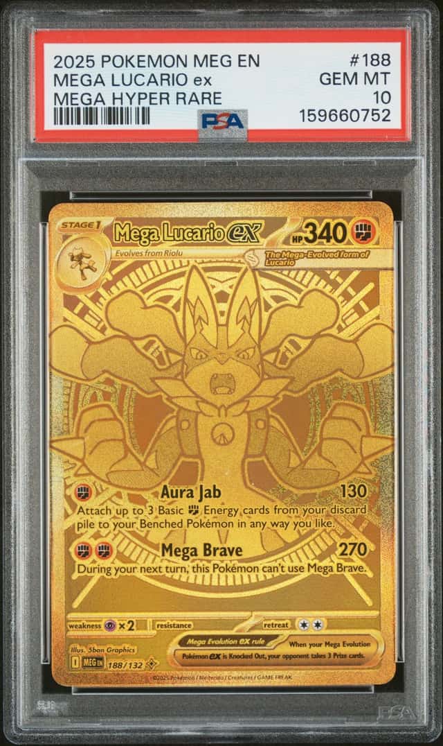 2025 Pokemon Mega Evolution Mega Hyper Rare Mega Lucario Ex #188