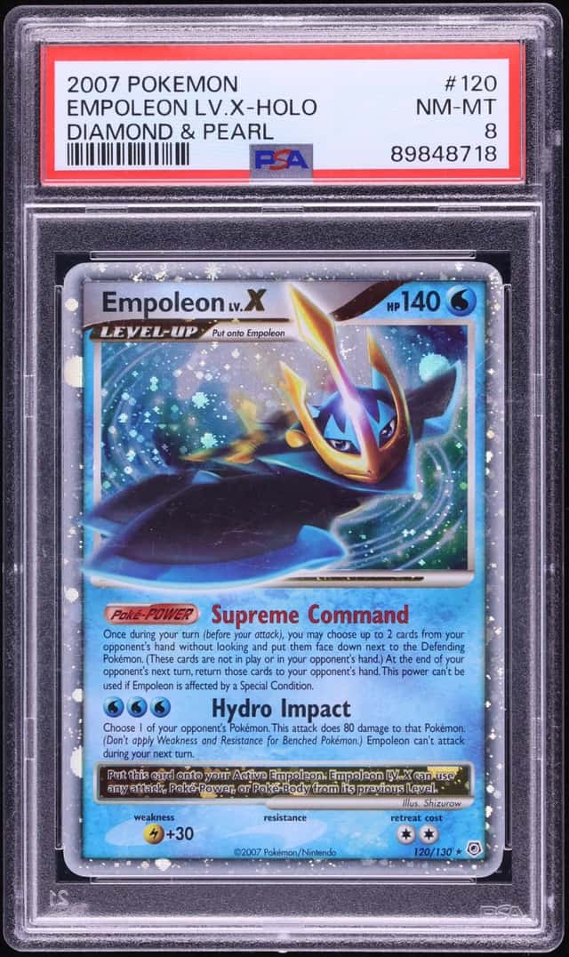2007 Pokemon Diamond & Pearl Holo Empoleon LV.X #120 PSA 8 NM-MT