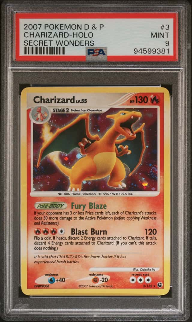 2007 Pokemon Diamond and Pearl Secret Wonders Holo Charizard #3