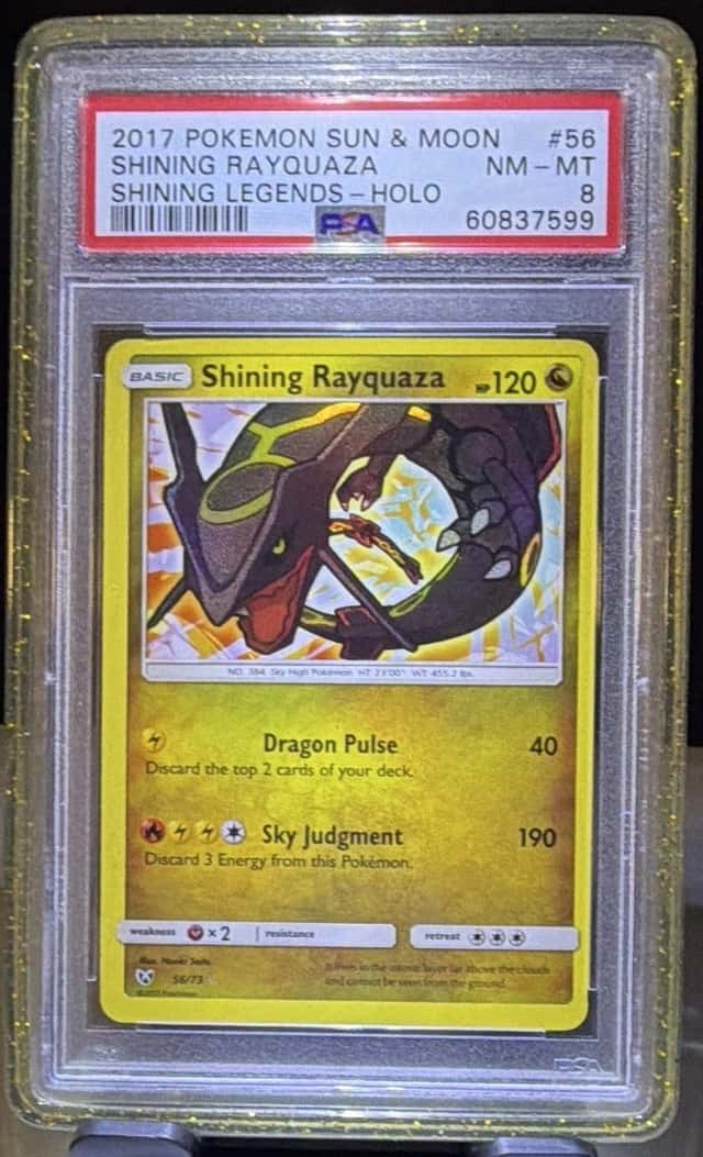 Pokémon 2017 Shining Legends Rayquaza Holo Card 56/73 PSA 8 NM-MT