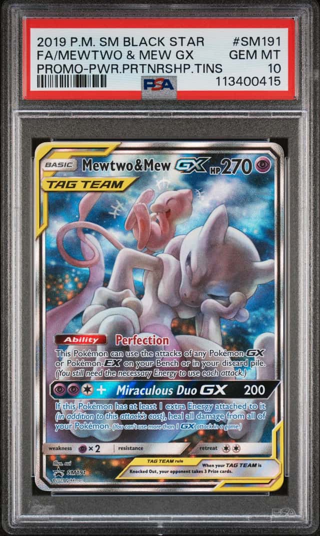 2019 Pokemon Sun and Moon Black Star Promo Power Partnership Tins Mew/Mewtwo Gx #SM191