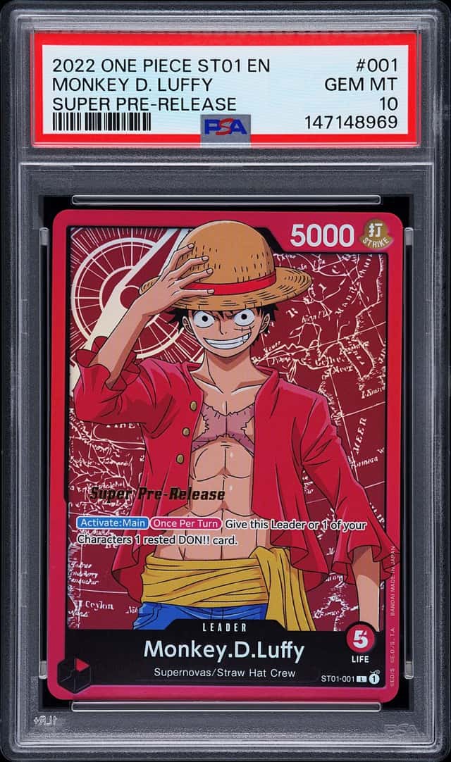 2022 One Piece Starter Deck Straw Hat Pirates Super Pre Release Monkey D. Luffy #ST01-001