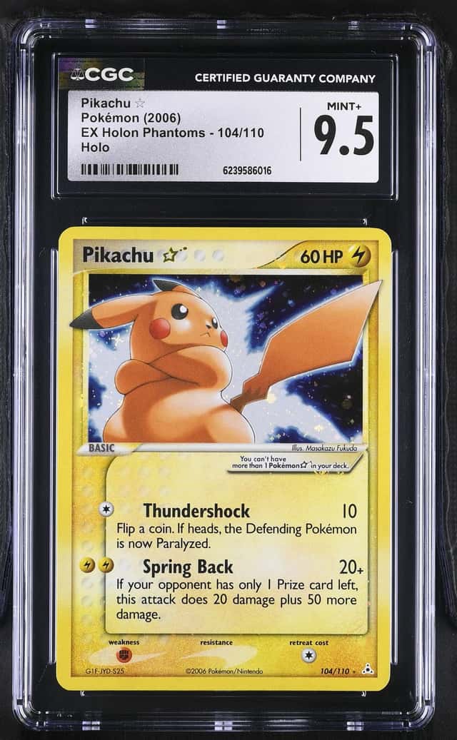 2006 Pokemon EX Holon Phantoms Pikachu Star Holo #104/110 CGC 9.5 MINT+