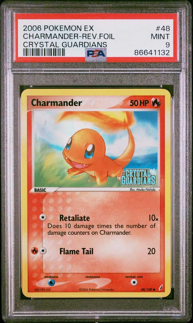 CHARMANDER 2006 POKEMON EX CRYSTAL GUARDIANS 48/100 REVERSE HOLO PSA 9 Q3963-6