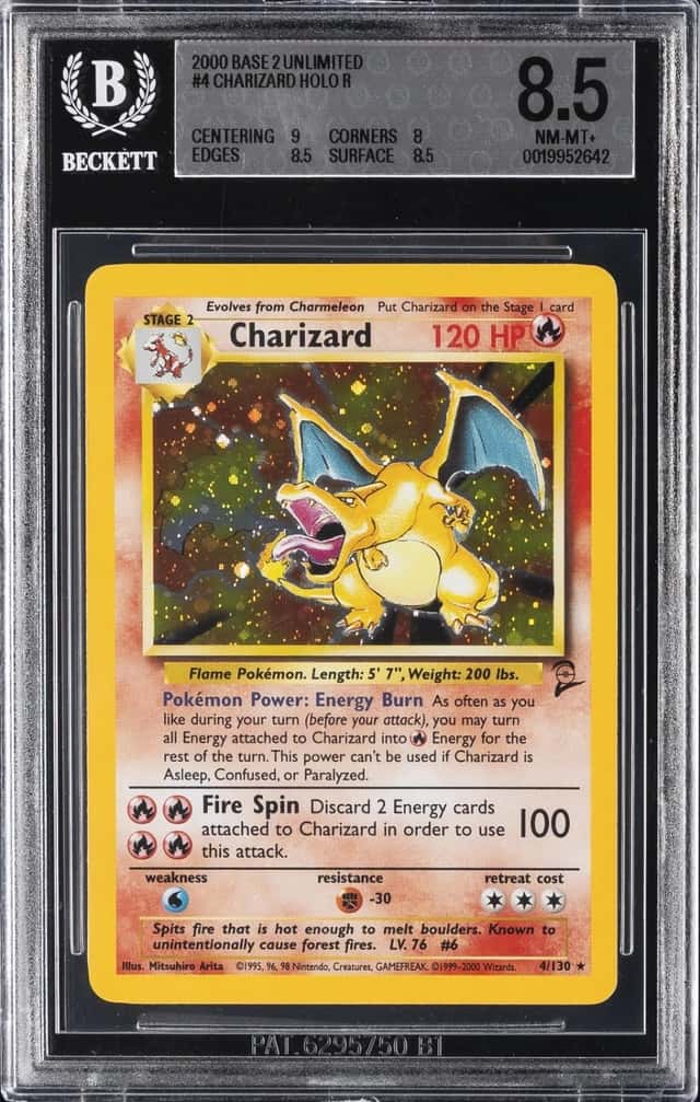 2000 POKEMON BASE SET 2 HOLO #4 CHARIZARD BGS 8.5