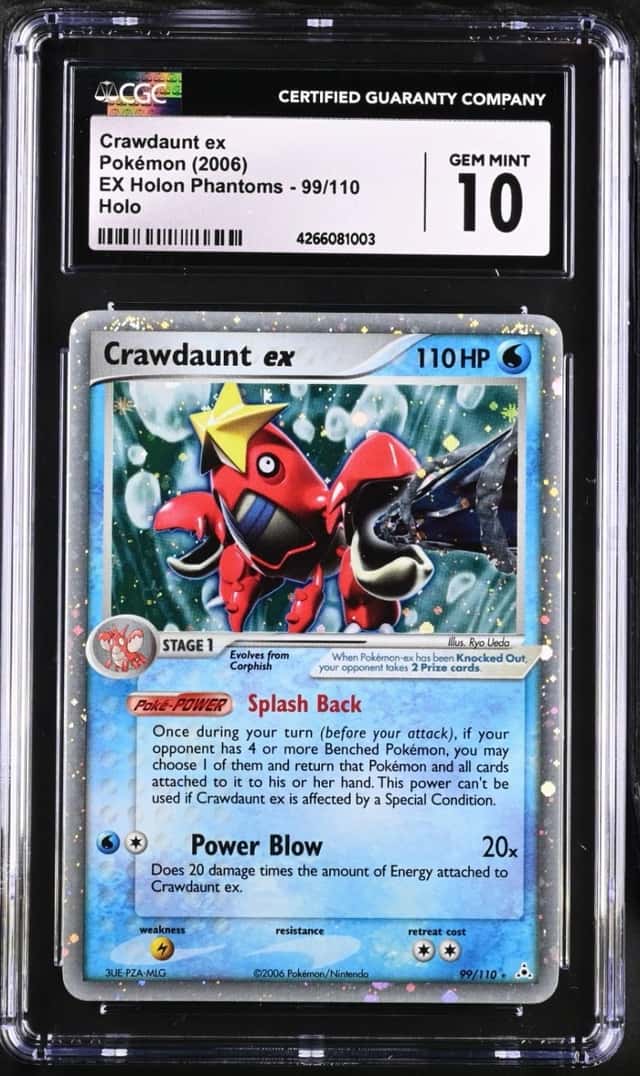 2006 Pokémon Crawdaunt ex Holo EX Holon Phantoms 99/110 CGC 10