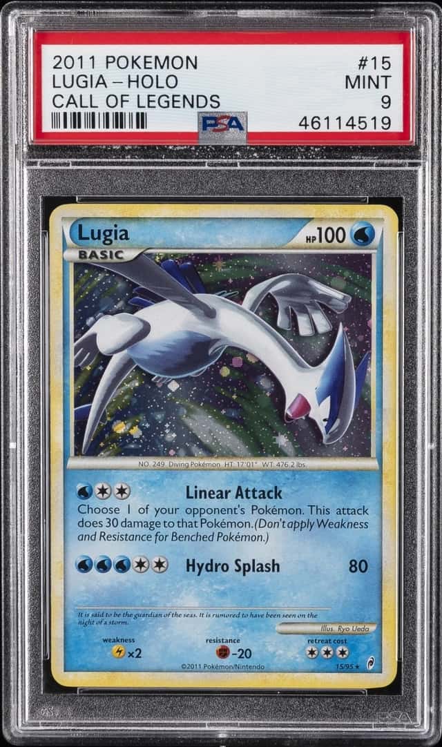 2011 POKEMON CALL OF LEGENDS #15 LUGIA-HOLO PSA 9