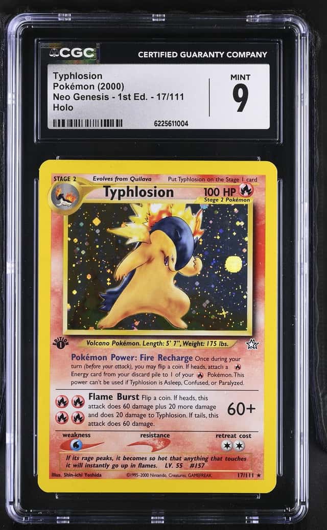 2000 Pokémon Typhlosion Holo Neo Genesis - 1st Ed. #17/111 CGC 9